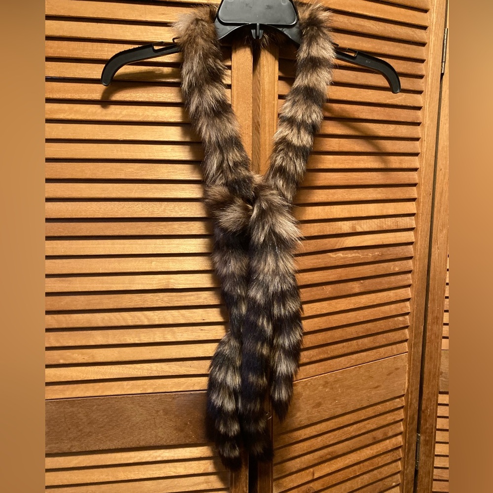 Brown and Tan Genuine Fox Fur Wrap/Collar
